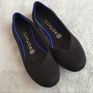 Rothy's The Flat Round Toe Black Solid Ballet 7